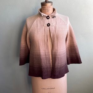 Jones New York cotton, tan and brown blend swing style sweater